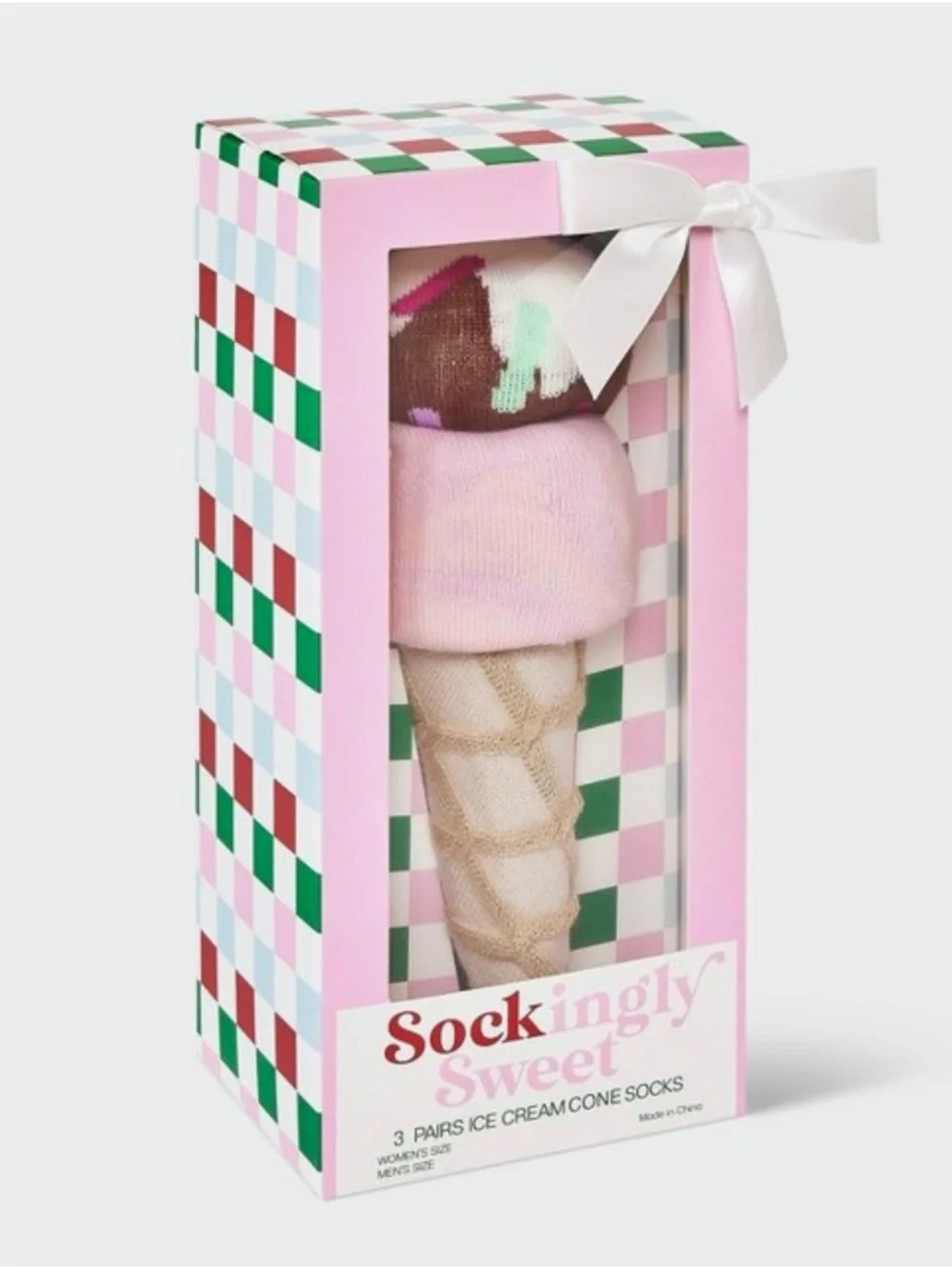 Sockingly Sweet Ice Cream Crew Socks Gift Box Set 3 Pack NWT